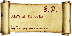 Bényi Piroska névjegykártya