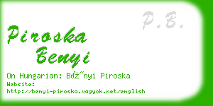 piroska benyi business card